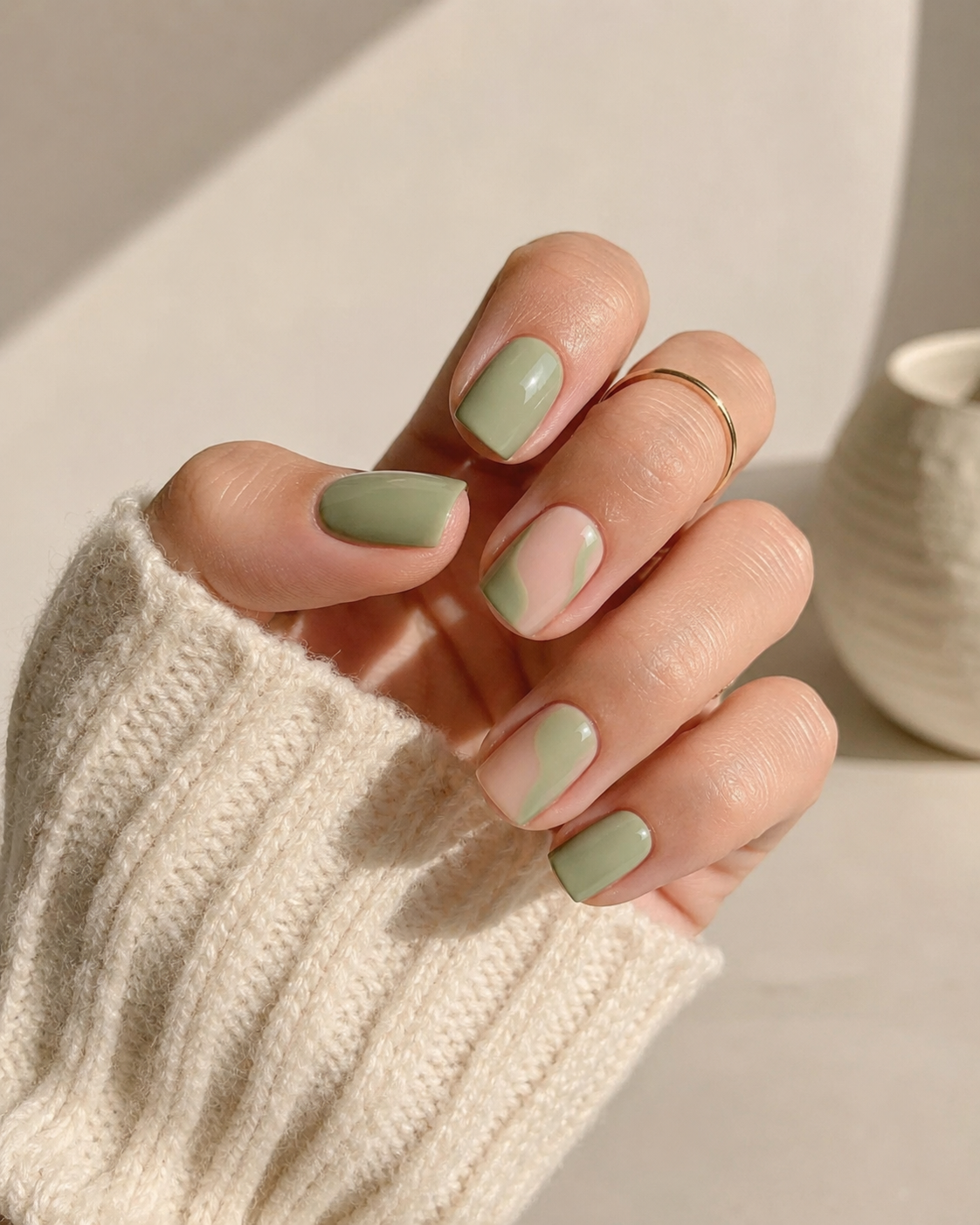 Matcha Cream Nägel